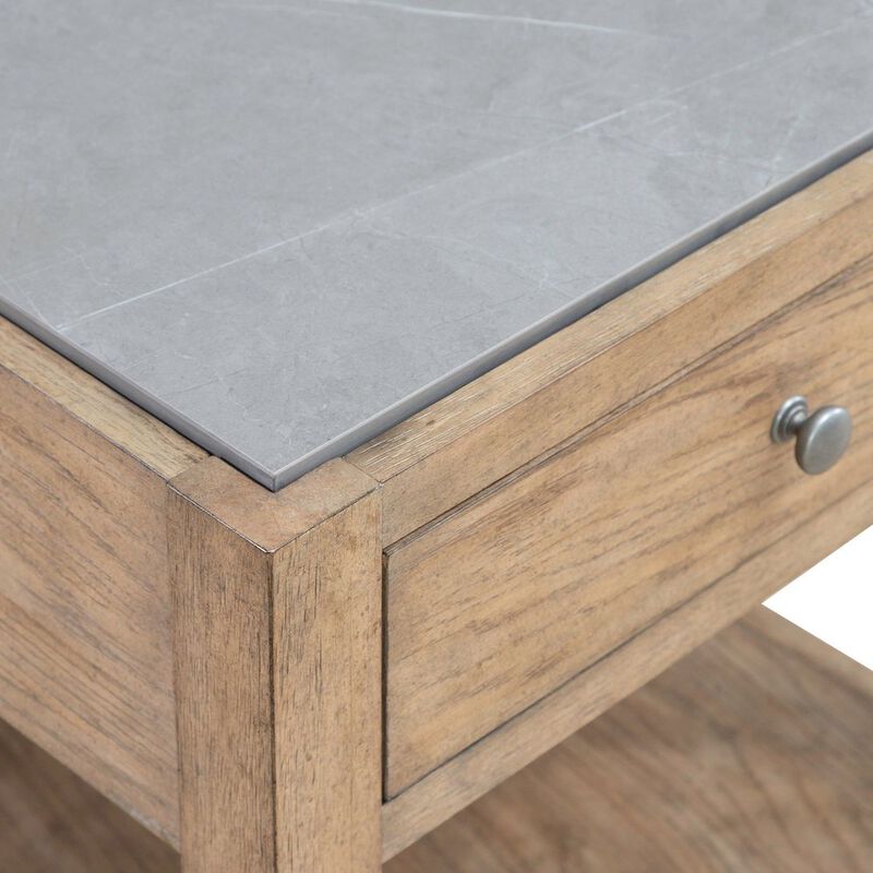 Liberty Furniture Millstone End Table with Unique Tile Top for Living Room - Nutmeg Oak Wood image number 5
