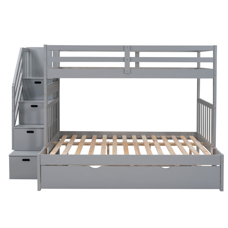 Merax Full Bunk Bed with Twin Size Trundle