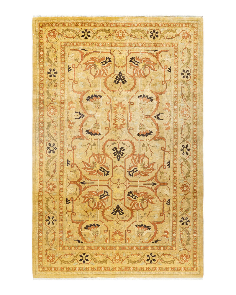 Mogul, One-of-a-Kind Hand-Knotted Area Rug  - Yellow, 6' 1" x 9' 4" image number 1