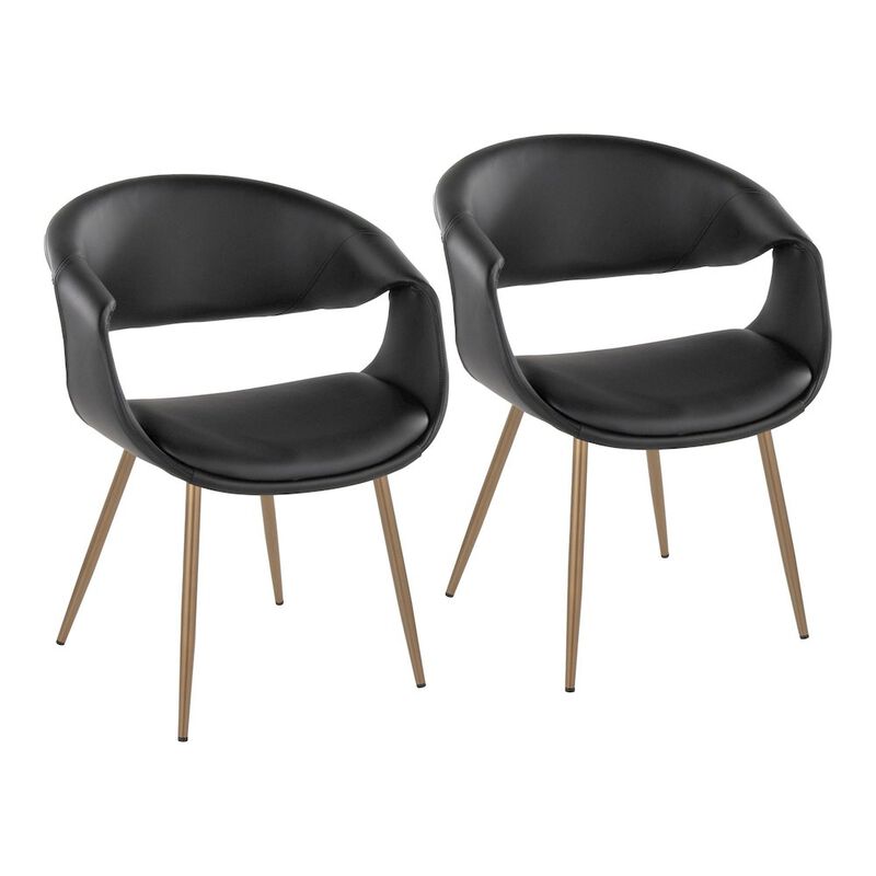 LumiSource Curvo Upholstered Chair - Set of 2