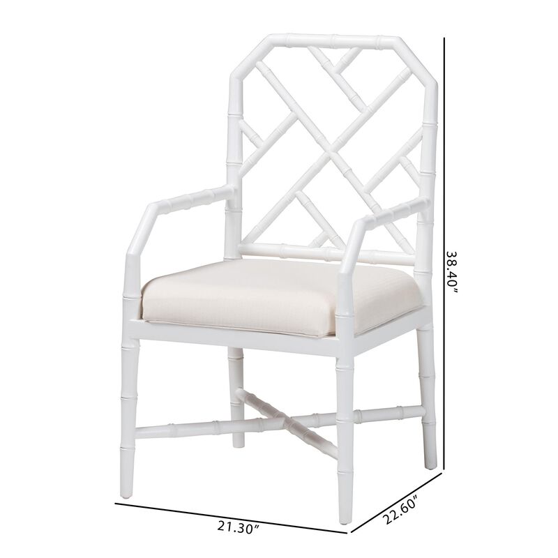 bali & pari Sergio Wood 2-Piece Dining Chair Set - Chippendale Side Chair with Bamboo Motif and Upholstered Seat Cushion image number 7