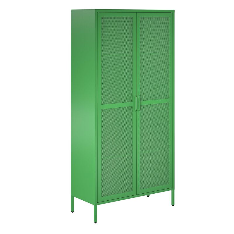 Channing Tall 2 Door Storage Cabinet-Mesh Metal Locker