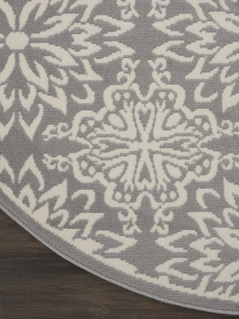 Jubilant JUB06 Ivory/Gray 5'3" x Round Rug