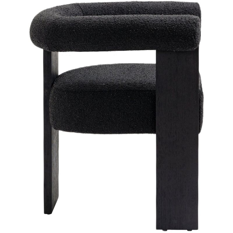 Meridian Furniture Barrel Black Boucle Fabric Dining Chair