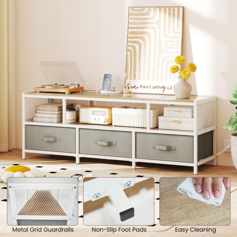 Hivvago TV Stand for TVs up to 65 Inches with Power Outlets USB Charging