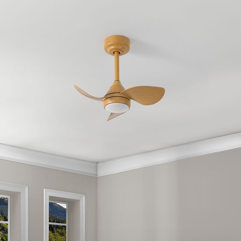 Albini 22" Contemporary Minimalist 6-Speed Metal Mobile-App/Remote-Controlled Dimmable Smart Integrated LED Ceiling Fan