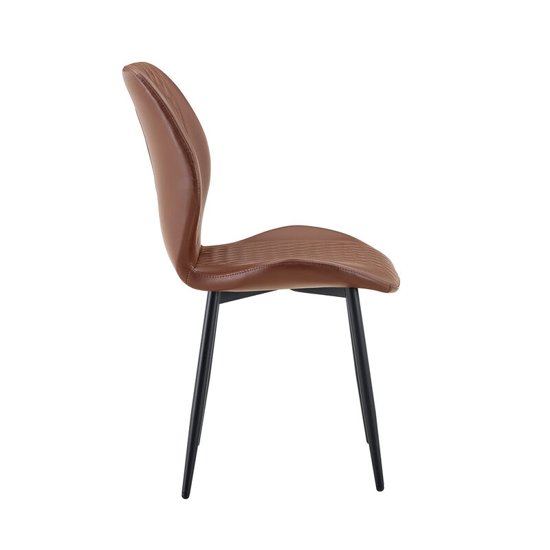 Whisen 4-Pack PU Leather Dining Chairs with Metal Legs, Light Luxury Upholstered Accent Chairs for Dining Room, Office, Study image number 7