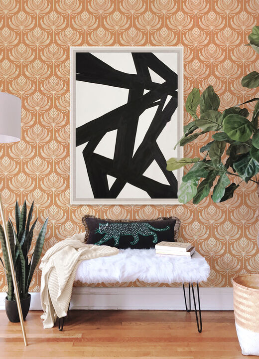 Palmier Orange Lotus Fan Wallpaper (Set of 2)