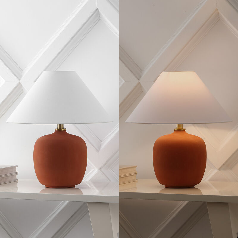 Delphi 18.25" Minimalist Scandinavian Resin/Iron LED Table Lamp