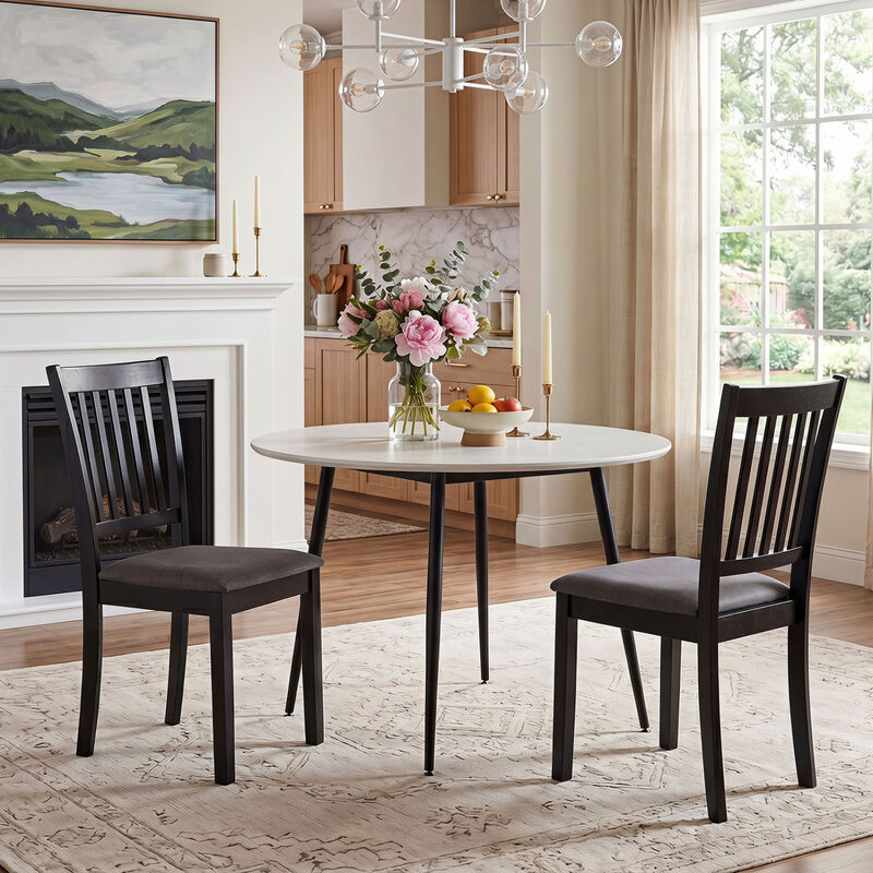 4 Pack Wooden Dining Chairs with Upholstered Seats for Kitchen and Dining Room image number 4