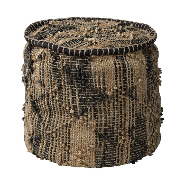 Cylinder Geometric Pouf Ottoman – Modern Upholstered Accent Seat