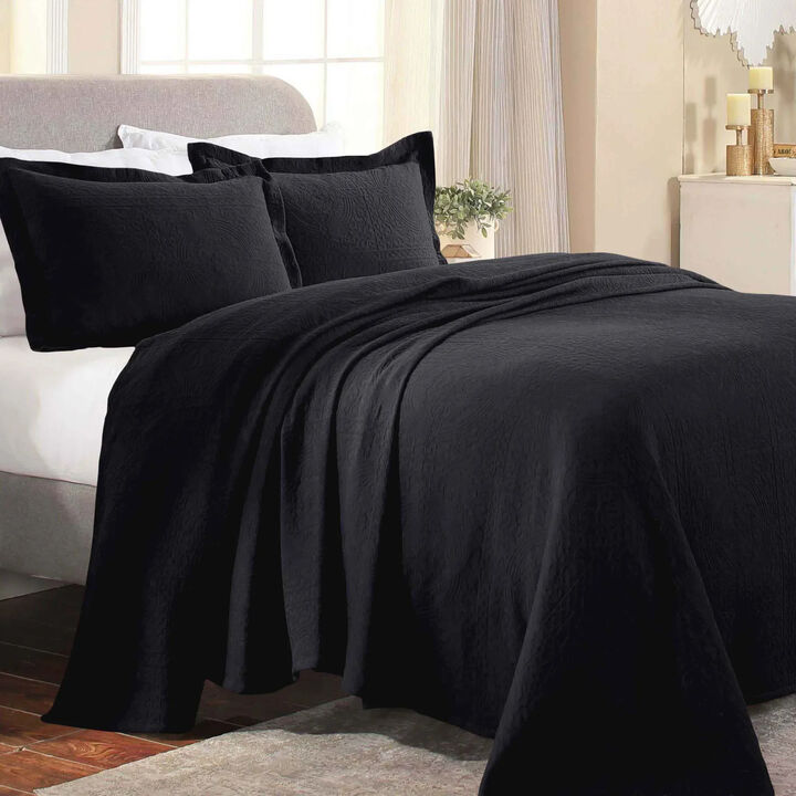 Lightweight Cotton Matelasse Bedspread and Shams Set for Bedroom