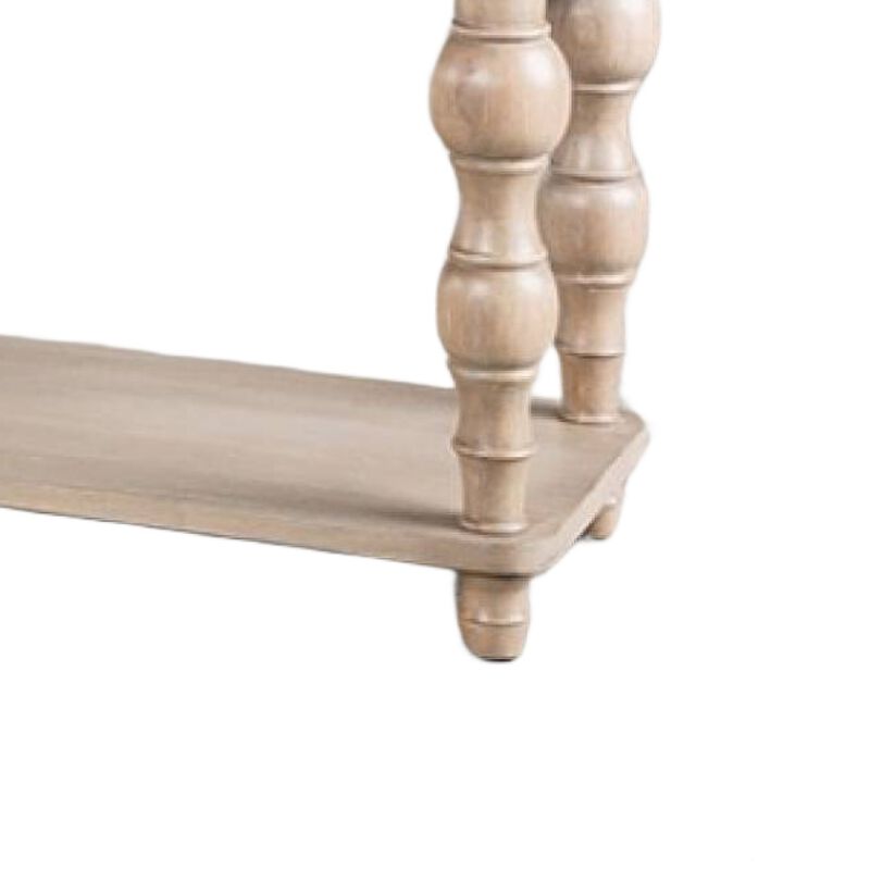 Cherie Sofa Table, 3 Drawers, Shelf, Light White Washed Wood, 64 Inch image number 4