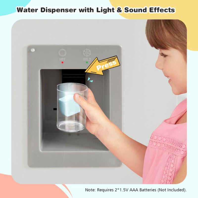 Hivvago Vintage Play Kitchen Pretend Kids Cooking Playset Toys with Water Dispense