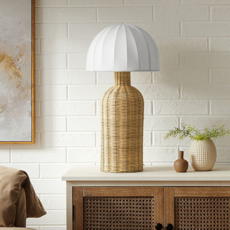 Santo Rattan Table Lamp With Dome Shade image number 8