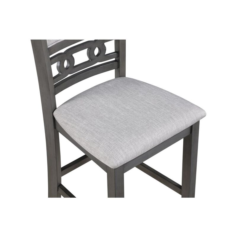 Gray Small Dining Table for 2 &ndash; Compact Solid Wood Table and Chairs Set image number 4