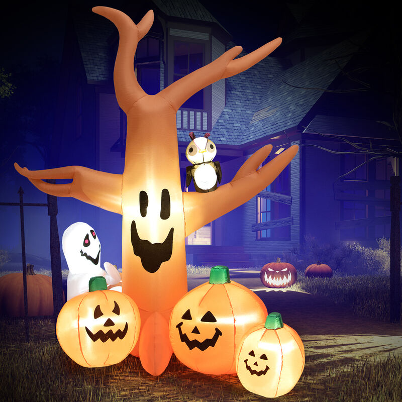 Halloween Inflatable Dead Tree with LED Lights &ndash; Spooky Yard Decoration for Haunted House Theme image number 2