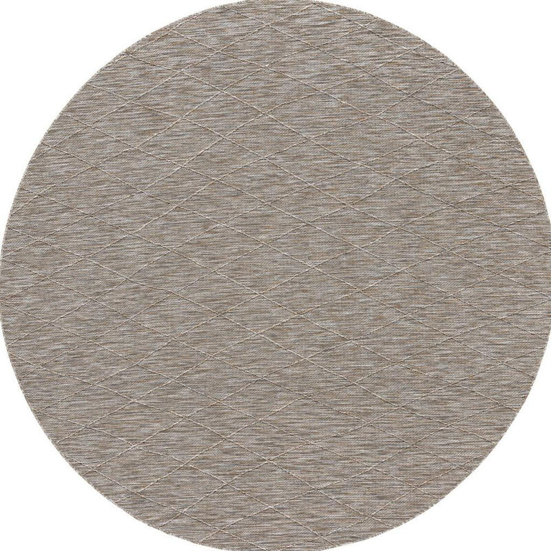 HomeRoots Round Geometric Indoor Outdoor Area Rug image number 0