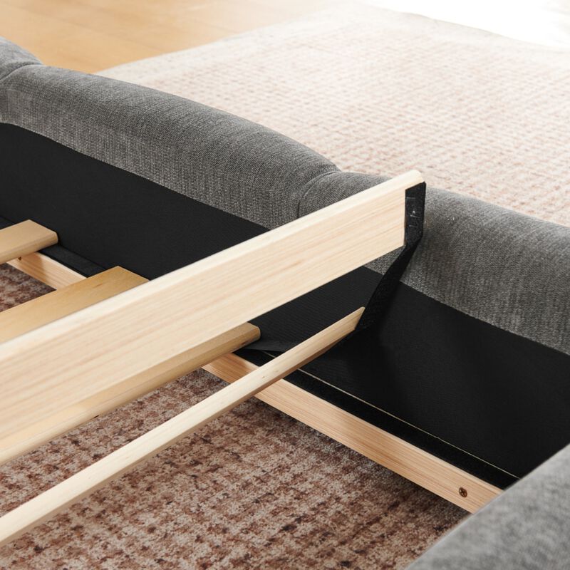 Nefjad Chenille Upholstered Platform Bed Frame image number 5