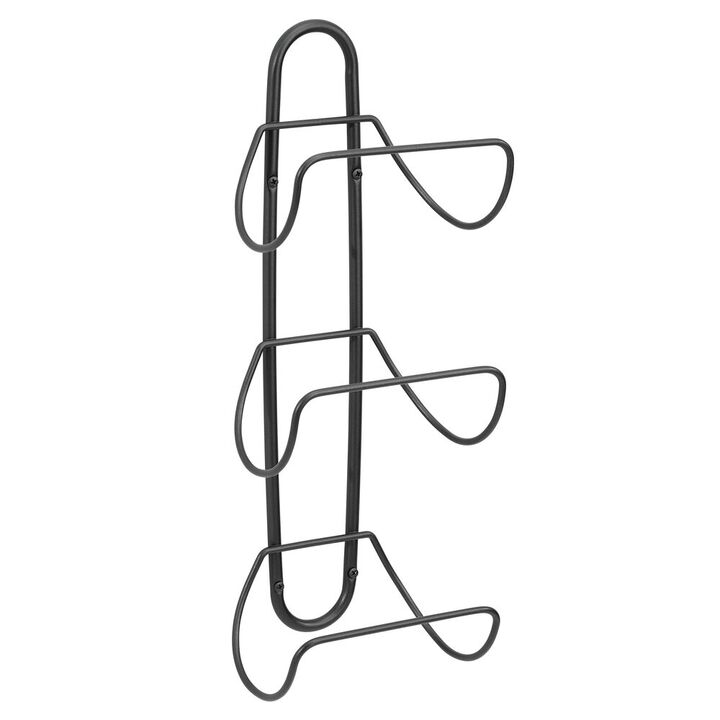 mDesign Metal 3-Tier Wall Mount Towel Rack Holder/Storage Organizer - Soft Brass