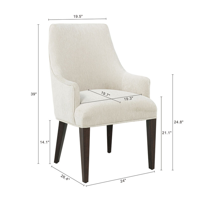 Beever White Dining Armchair