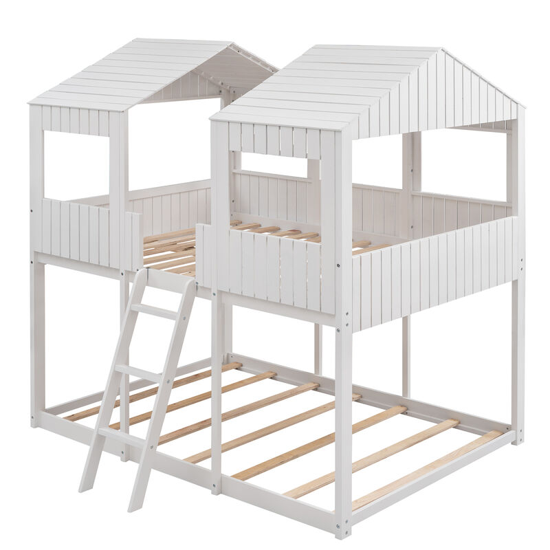Merax Bunk Bed with Roof and Ladder