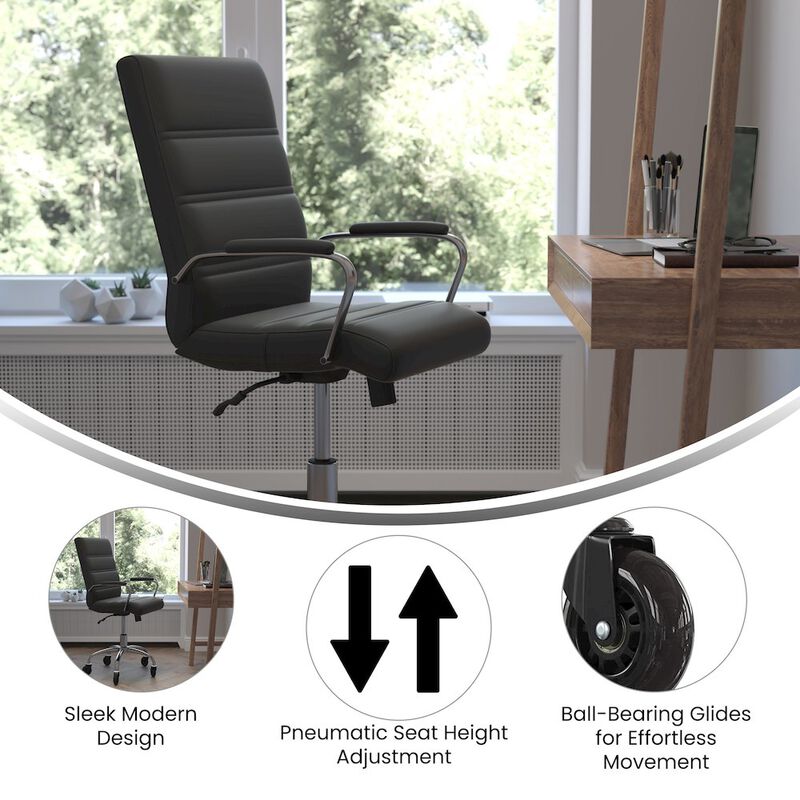 Flash Furniture Mid-Back Black Executive Swivel Office Chair with Chrome Frame, Arms, image number 5