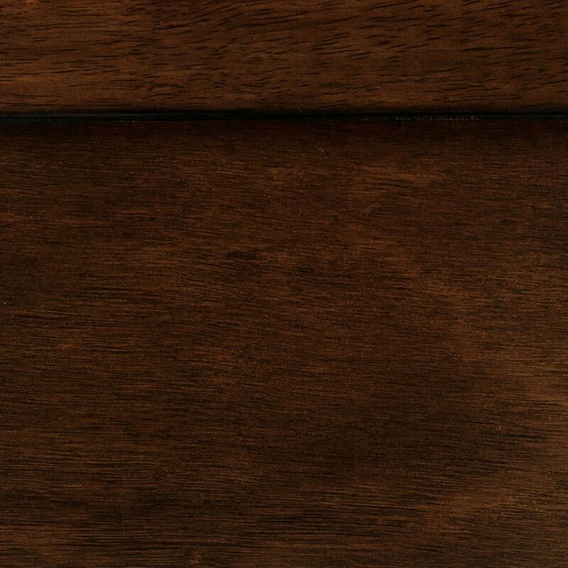 5 Drawer Wooden Chest with Metal Hardware, Cherry Brown - Benzara