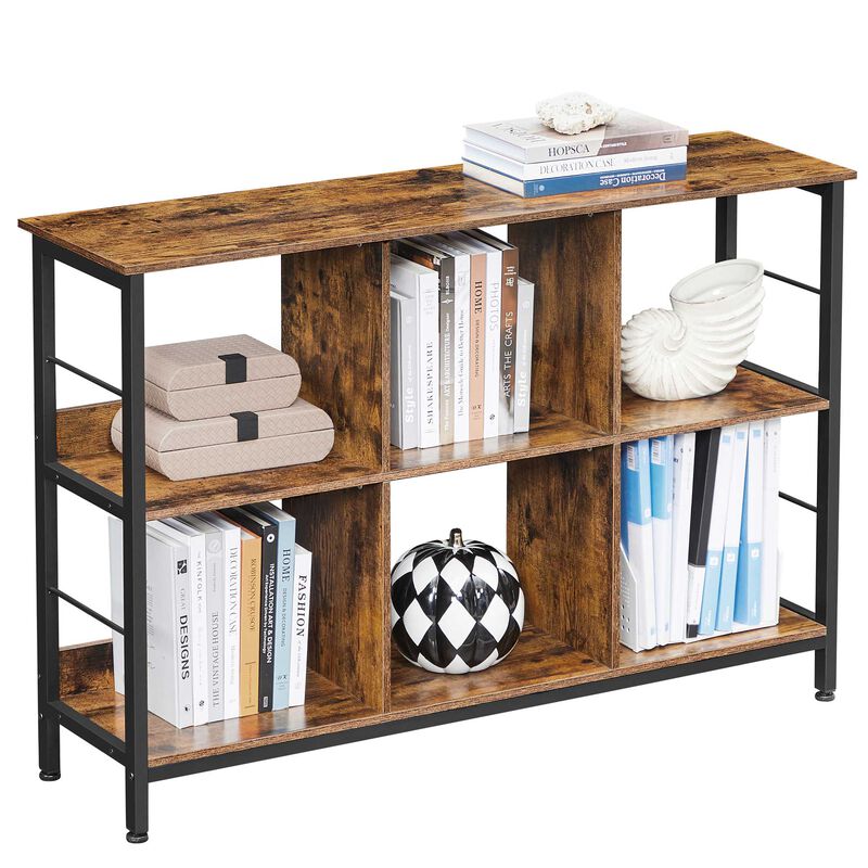 Modern Bookcase with 6 Storage Cubes for Elegant Organization