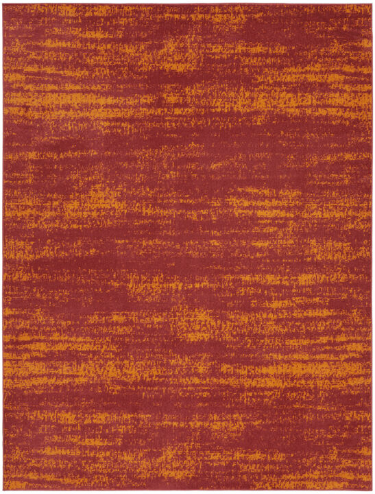 HomeRoots 8' X 10' Red And Orange Abstract Indoor Outdoor Area Rug