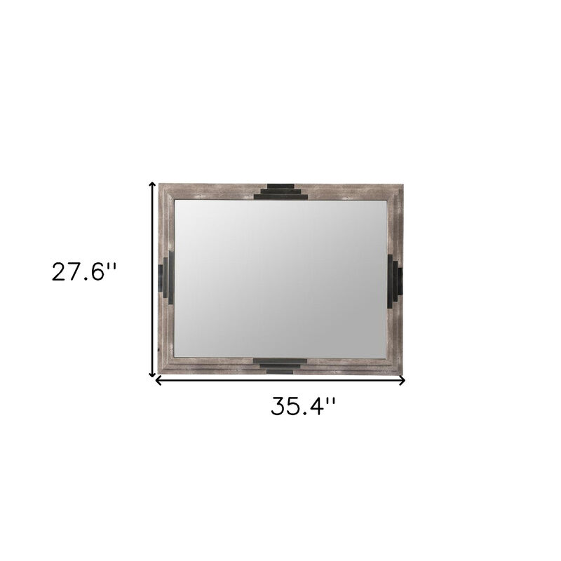 HomeRoots 28" Gray Framed Accent Mirror image number 5