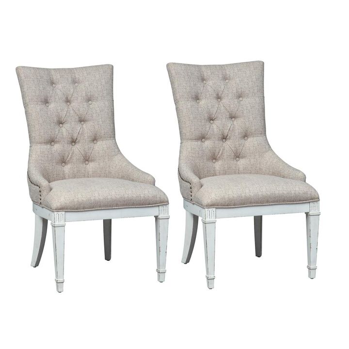 Liberty Furniture Abbey Park Hostess Chair-Set of 2 in Antique White
