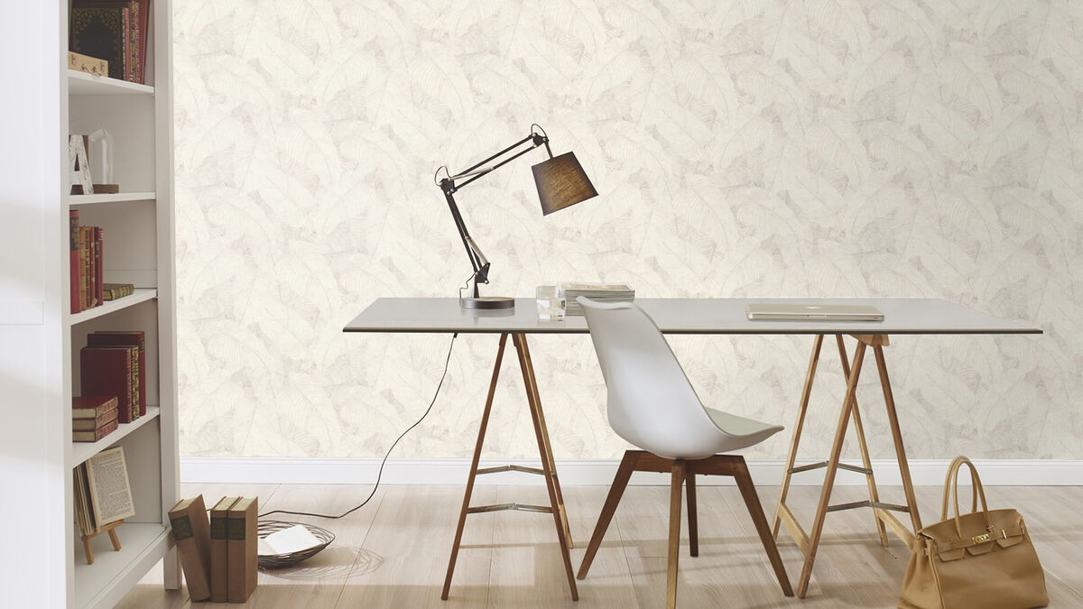 Galner Ivory Leaves Wallpaper