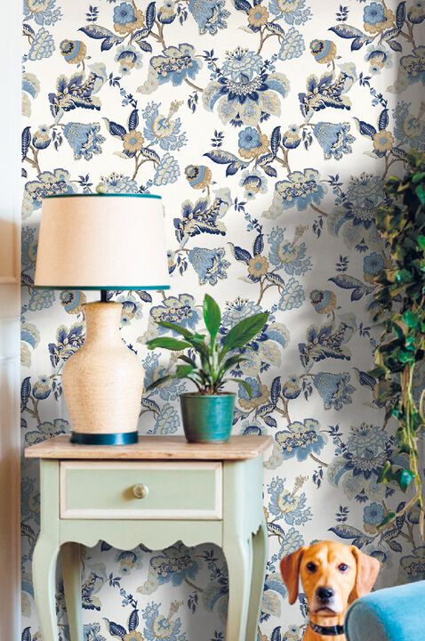 Blooming Garden Floral Blue Wallpaper 8303
