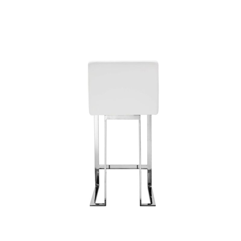 Pangea Home Dexter Counter Stool Faux Leather White