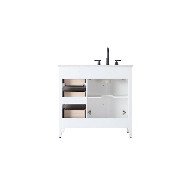 Elegant Kitchen and Bath 36 Inch Single Bathroom Vanity In White
