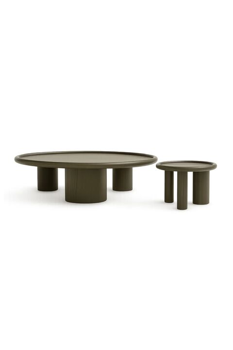Brown Ash Round Nesting Tables (2) | OROA Modern Strauss