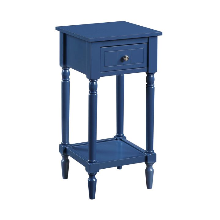 Convenience Concepts French Country Khloe 1 Drawer Accent Table with Shelf, Cobalt Blue