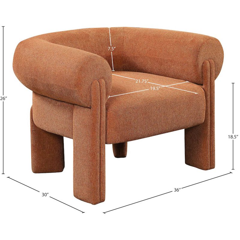 Meridian Furniture Stefano Cognac Polyester Fabric Accent Chair