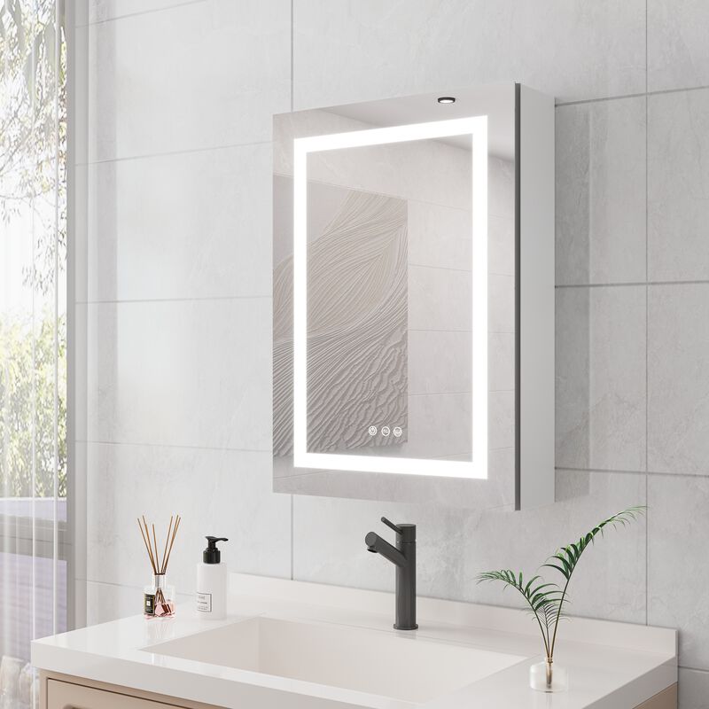 ELEMENT ACE 20 X 28 Inch LED Bathroom Medicine Cabinet with Anti-Fog Mirror and Adjustable Lighting image number 7
