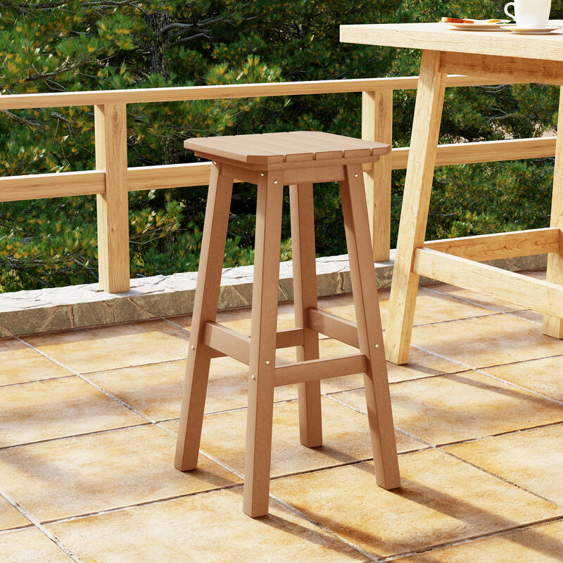 WestinTrends 29" HDPE Outdoor Patio Square Backless Bar Stool