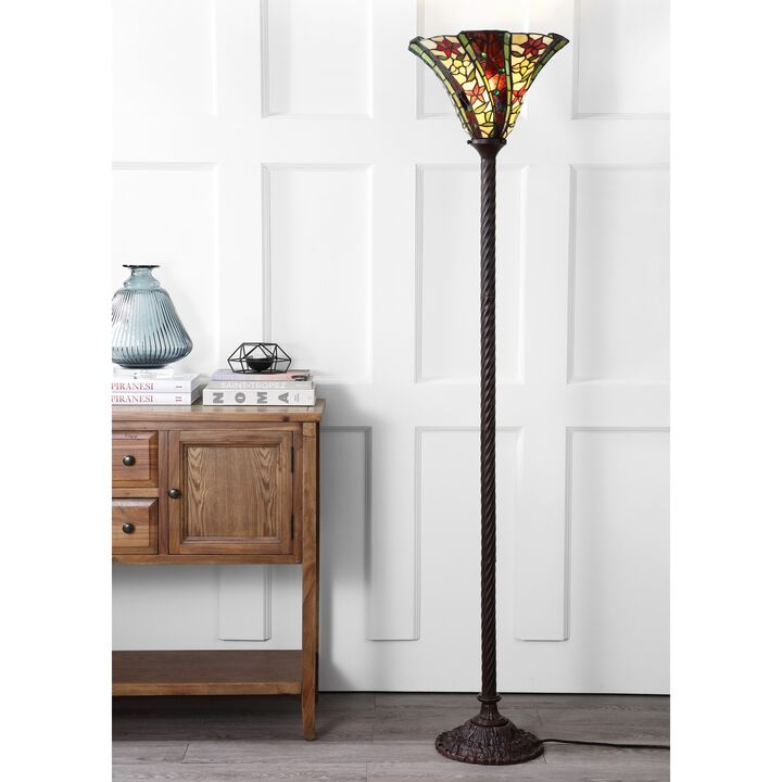 Williams Tiffany-Style 71" Torchiere LED Floor Lamp, Bronze