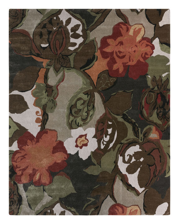 Blue Petal Pusher Sepia 8'X10' Rug
