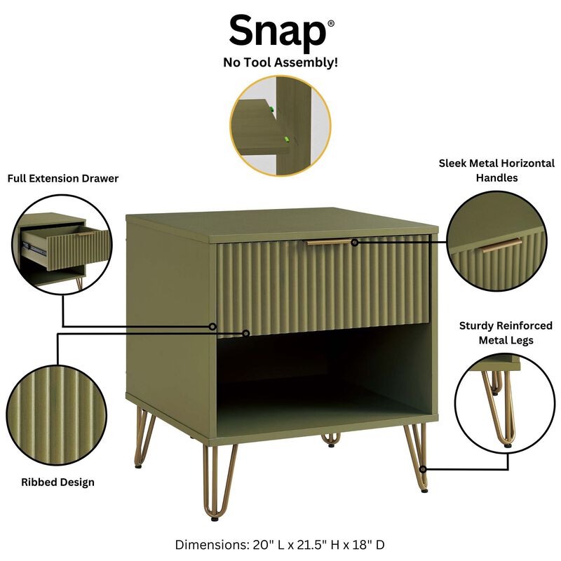 Dumbo Dresser and Nightstand Set in Green image number 7
