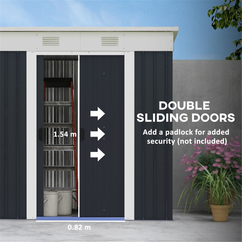 Metal Garden Shed for Storing Tools Equipment and Outdoor Essentials