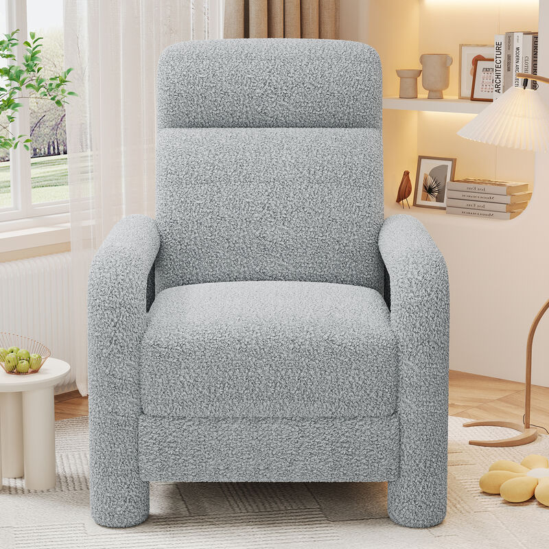 Merax Push Back Teddy Recliner Armchair