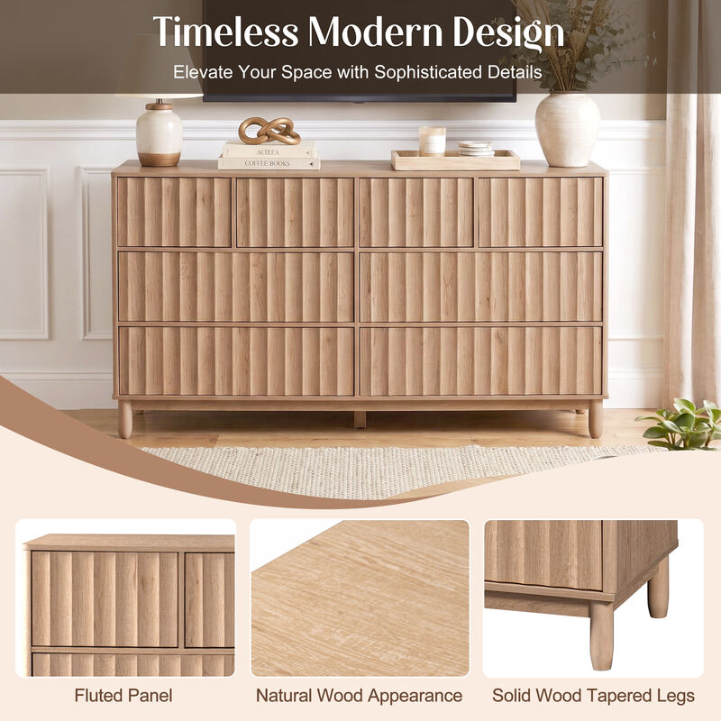 Fipet Mid Century Fluted Dresser image number 3