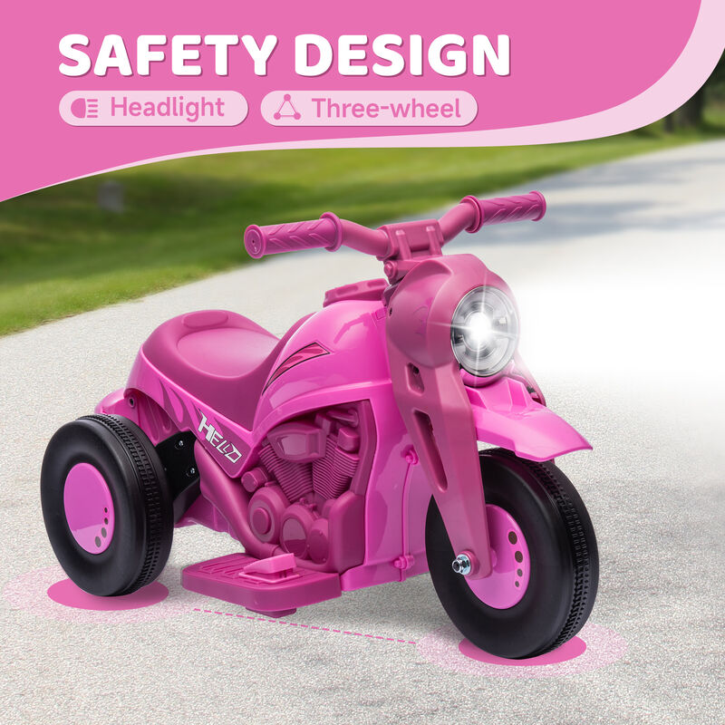 BreeBe Ride On Motorcycle, 6V Ride on Bubble Car, 3 Wheeled Electric Motorcycle for Kids w/ LED Headlight, Music image number 4