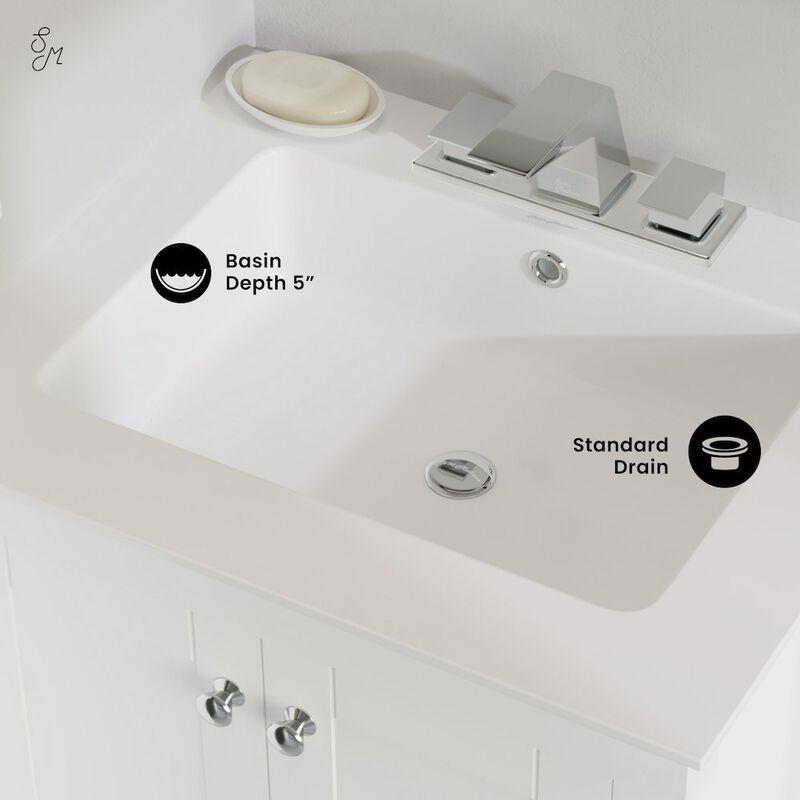 Voltaire 25 Vanity Top Sink with 3 Centerset Faucet Holes image number 6