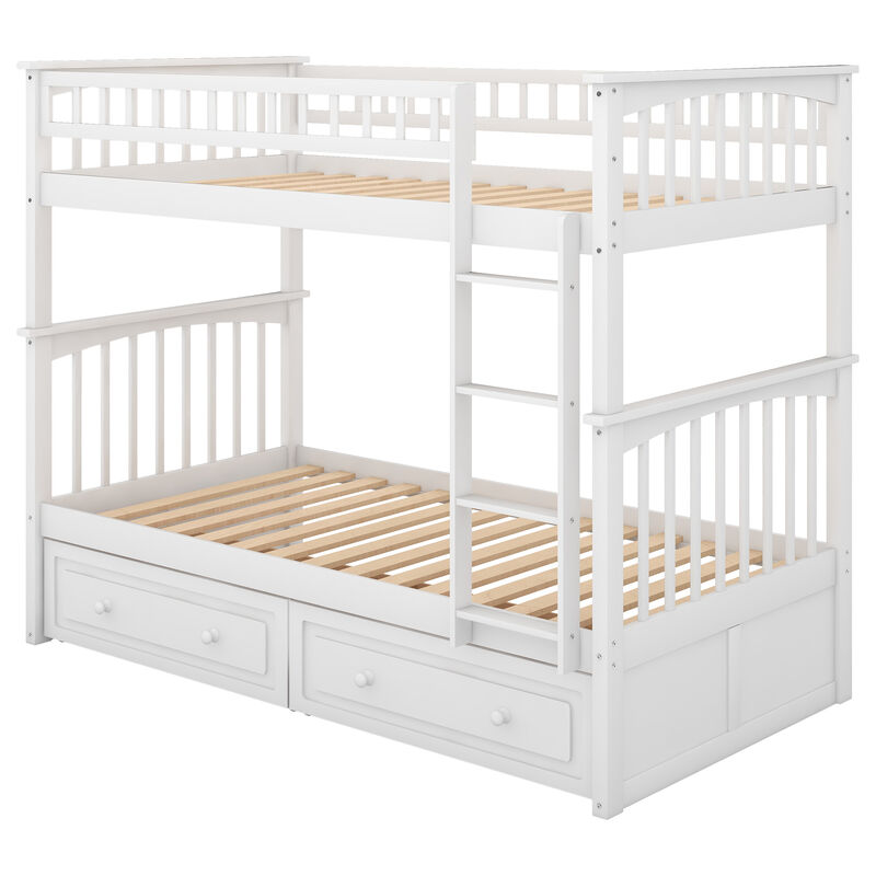 Merax Convertible Bunk Bed with 2 Drawers